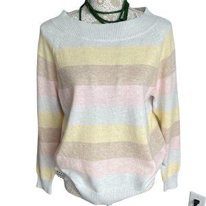 Chaps classic stripped women’s long sleeve sweater size small.